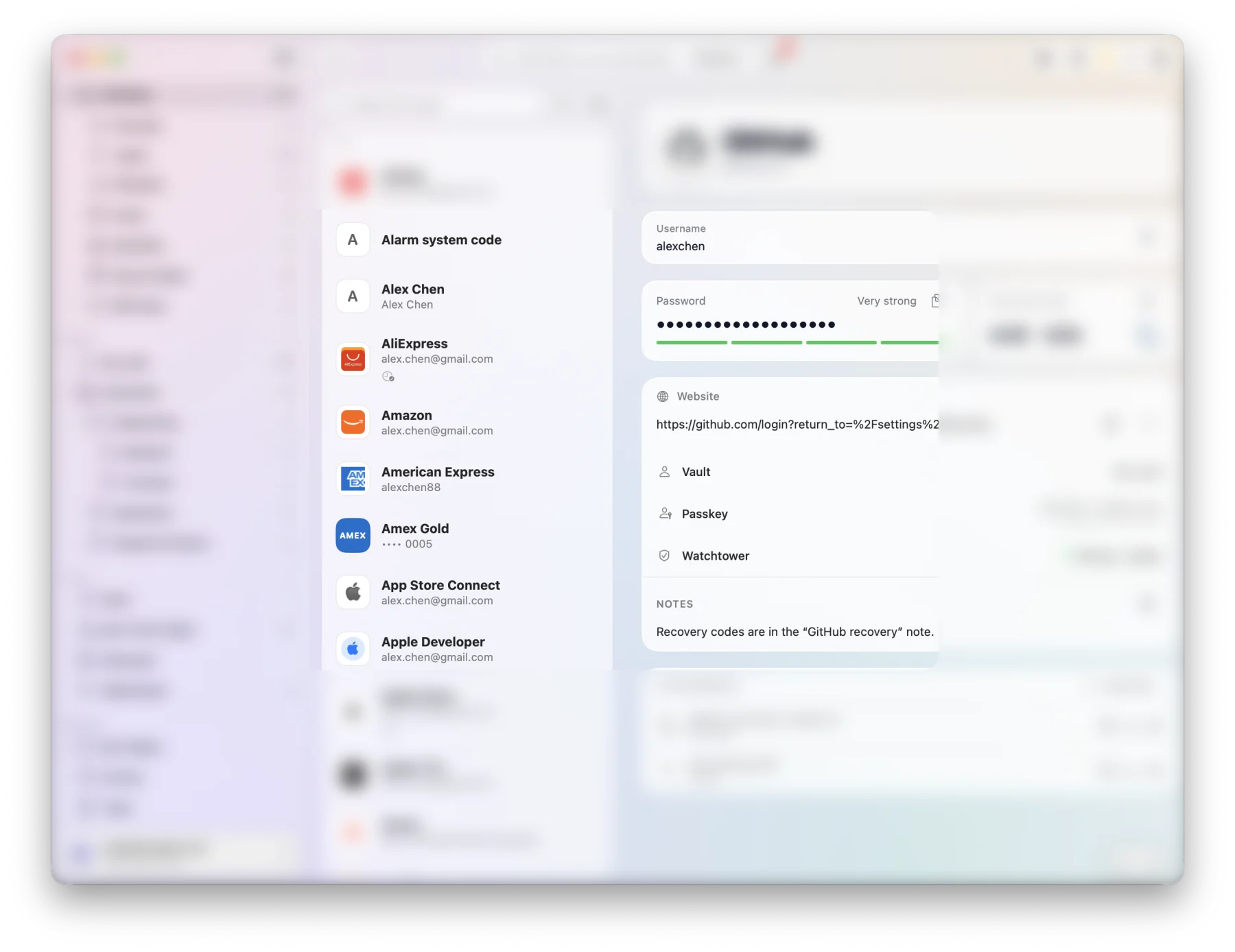 The command palette over the vault, searching “git”: GitHub first with its live code, then GitLab, Gitea and more
